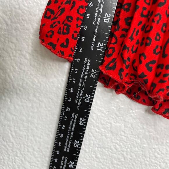 H&M Womens Size 0 Red Animal Print Sleeveless Scoop Neckline Camisole - Picture 7 of 16